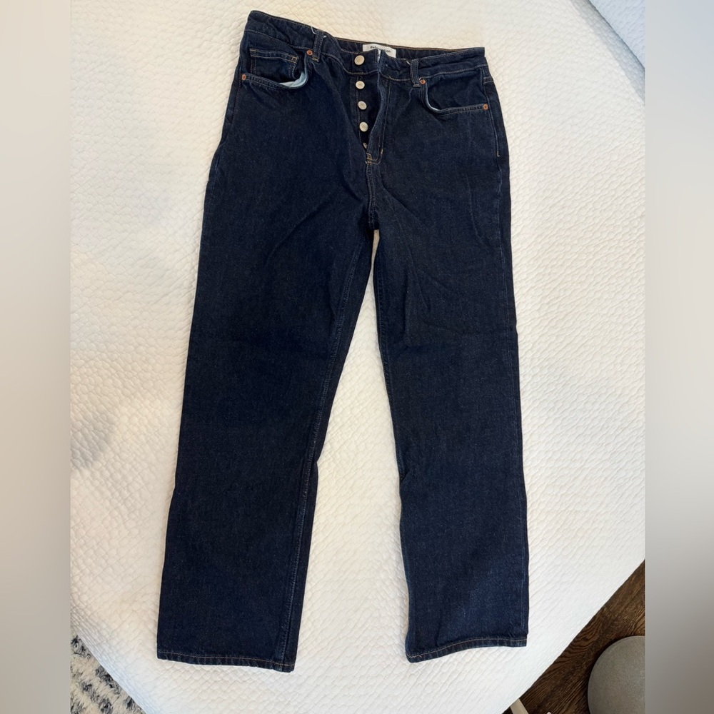 Reformation Dark Blue Straight Leg Jeans